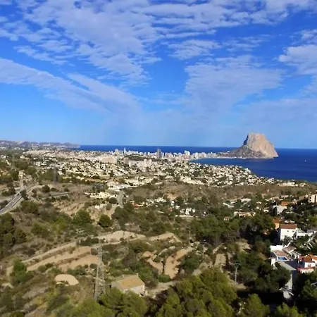 Med Panoramautsikt Med Privat Pool I Calpe, Costa Blanca, Spanien ヴィラ