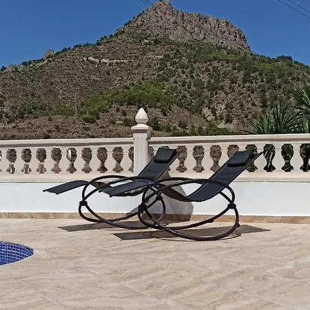 Med Panoramautsikt Med Privat Pool I Calpe, Costa Blanca, Spanien ヴィラ カルプ